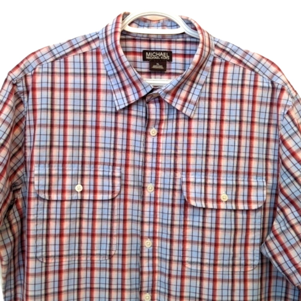 MICHAEL Michael Kors plaid button front shirt XL